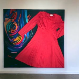 SALE | Z Collection G9 Vtg Fit&Flare Button Lace Detail Midi Blazer Dress